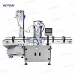 Автоматична линейна серво машина за затваряне на винтове с патронник за бутилки с една глава