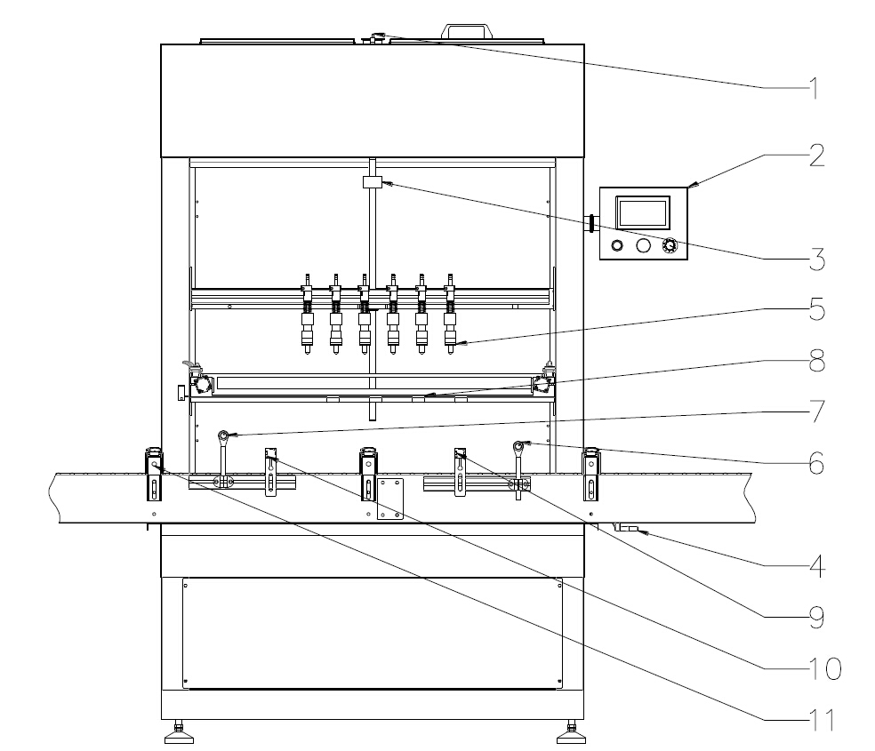 drawing of overflow filling machines автоматична машина за пълнене на преливник.jpg