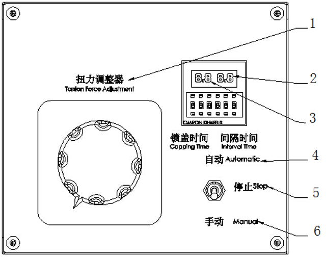 control panel for desktop screw capping machinery функция на операционния панел за машини за затваряне на винт.jpg