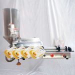 Полуавтоматична машина за пълнене на предварително направени торби с пневматичен чучур